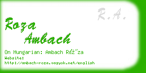 roza ambach business card